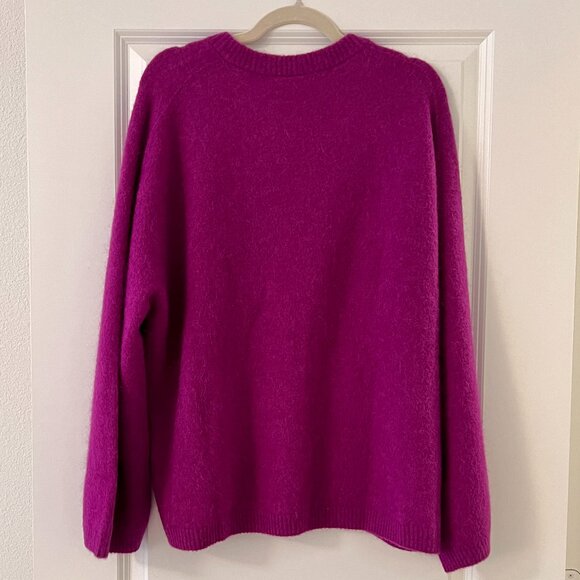 Arket Magenta Alpaca Wool Crew Neck Sweater, NEW - Picture 5 of 5